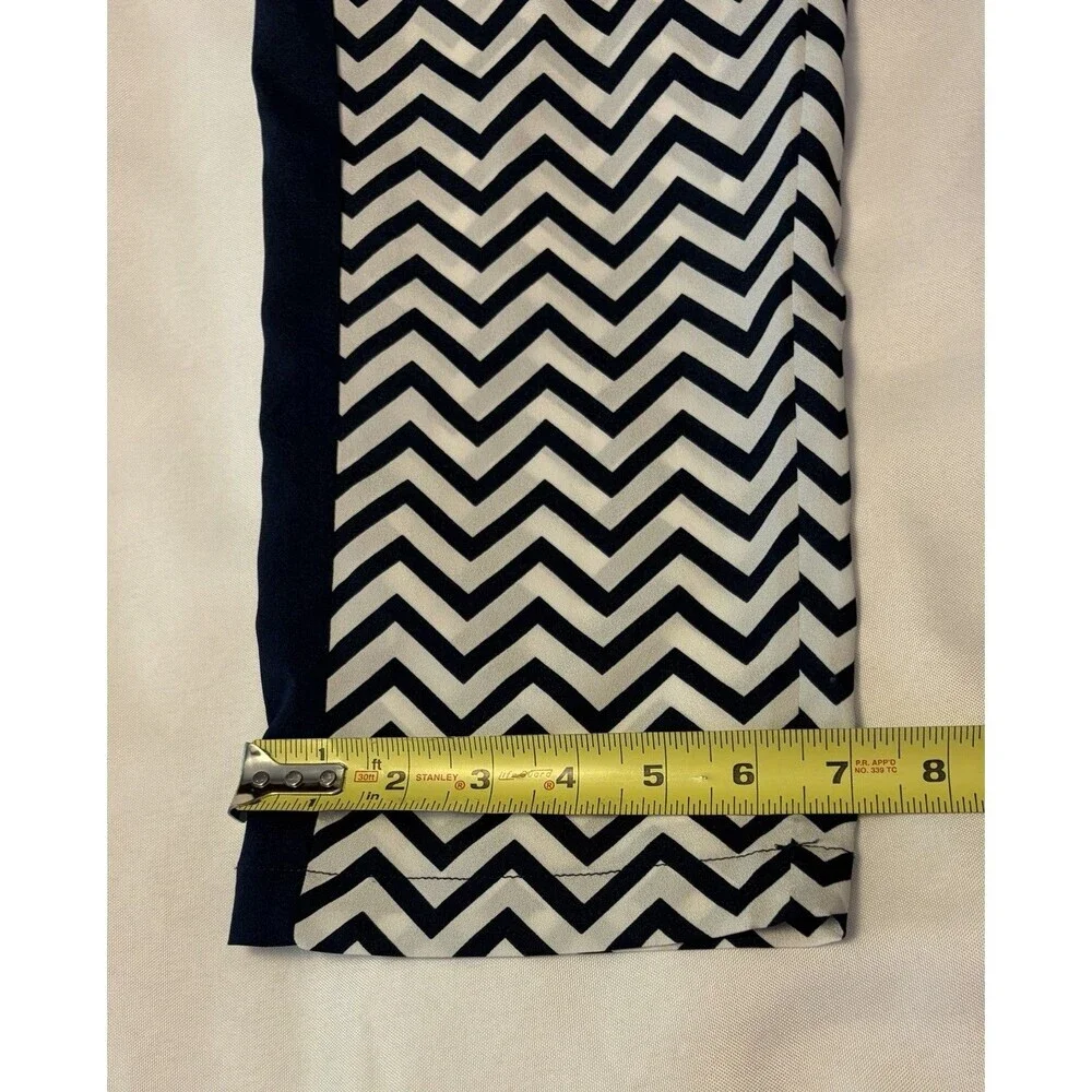 MILANO White Navy Chevron Sleeveless Jumpsuit Medium Snap Front Lightweight